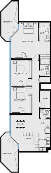 3.0 bedrooms apartments - Coastal Haven