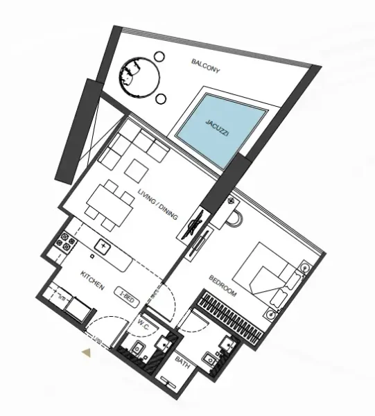 1.0 bedroom apartments - Binghatti Royale