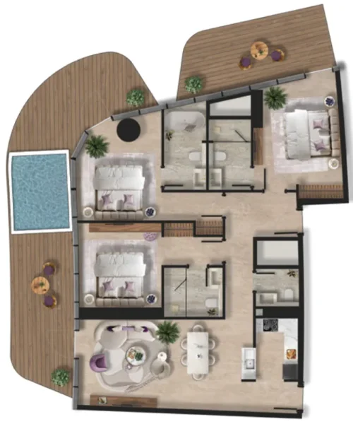 3.0 bedrooms apartments - Taj Wellington Mews