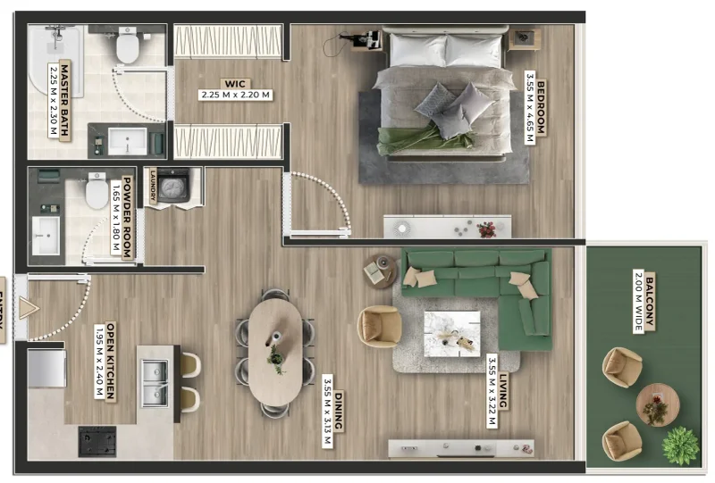 1.0 bedroom apartments - Firoza