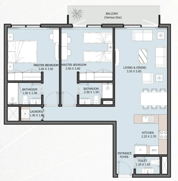 2.0 bedrooms apartments - Verdana V