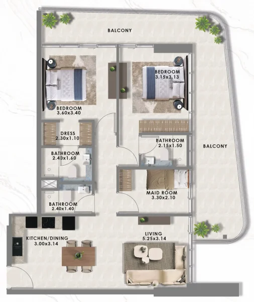2.5 bedrooms apartments - Floarea Lakes