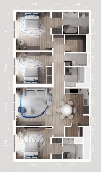 3.0 bedrooms apartments - Nikki Beach Residences