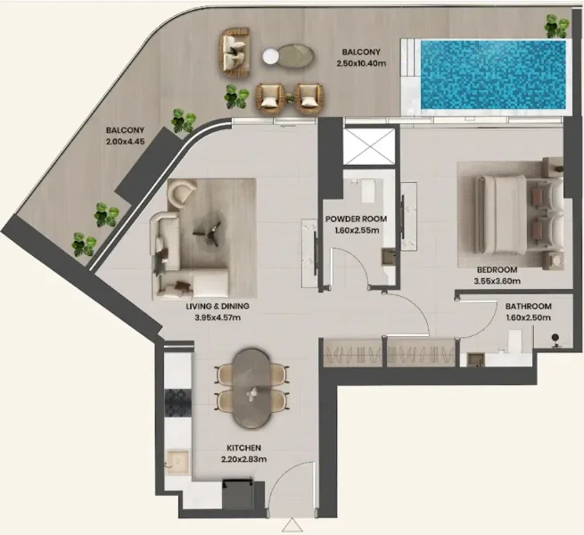 1.0 bedroom apartments - Divine Al Barari