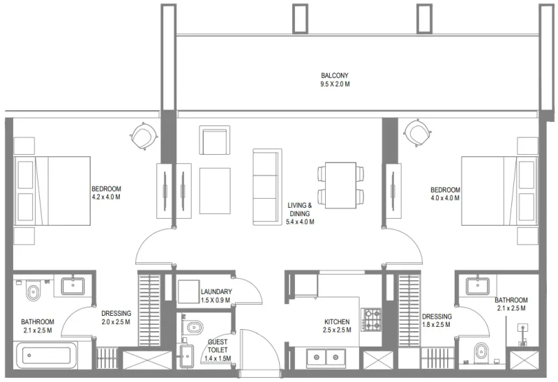 2.0 bedrooms apartments - Safa 1