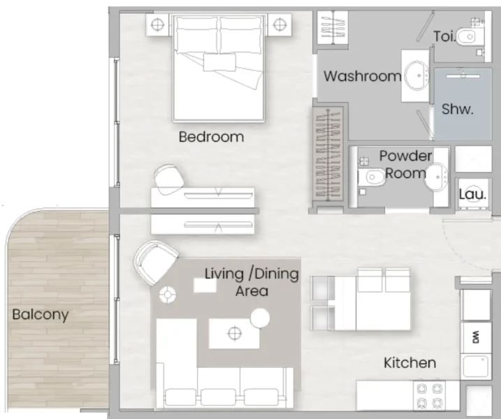 1.0 bedroom apartments - One Beverly