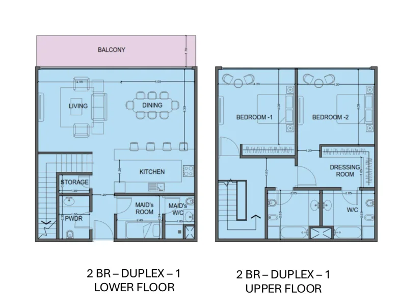2.0 bedrooms duplex - One Residence Al Reem Island