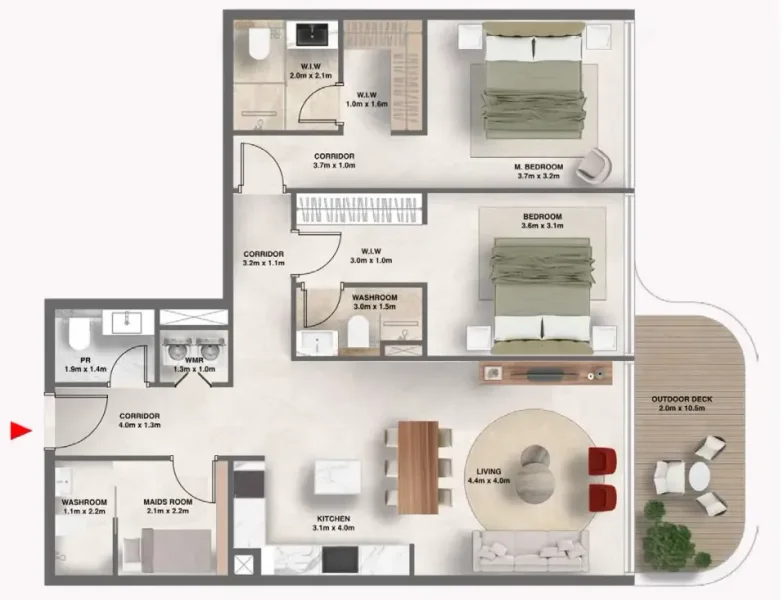 2.5 bedrooms apartments - The Tides