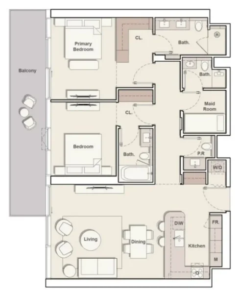 2.0 bedrooms apartments - The Meriva Collection