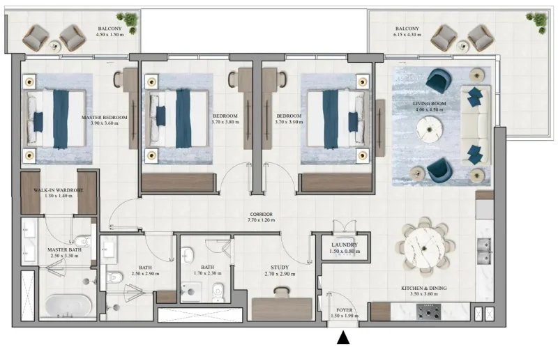3.0 bedrooms apartments - Grove Ridge