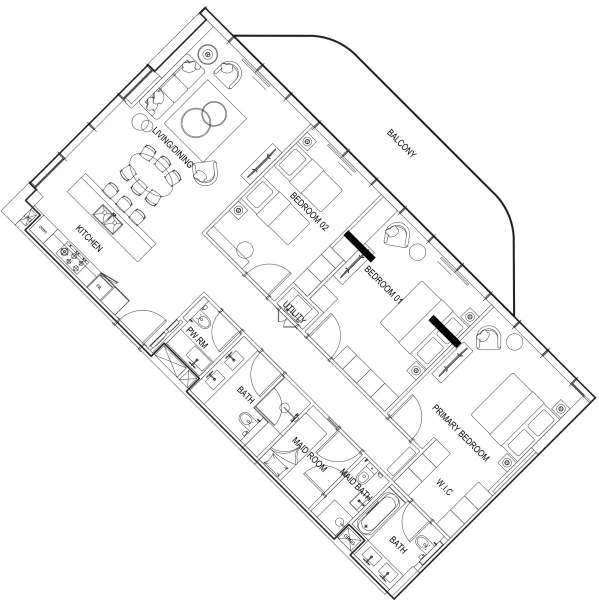 3.0 bedrooms apartments - Parkway by Prestige One