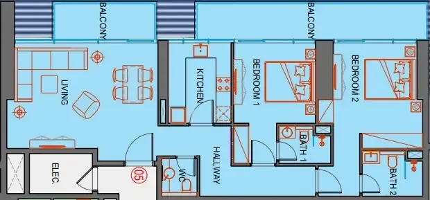 2.0 bedrooms apartments - SkyGate Tower
