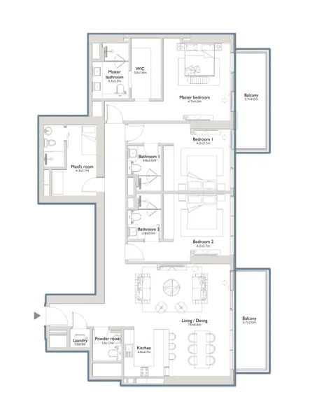 3.0 bedrooms apartments - Serenia District East Residences