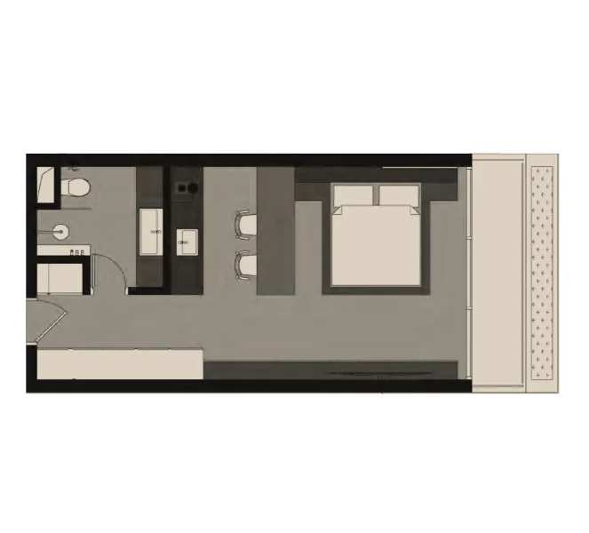 1.0 bedroom apartments - Royal Oasis Black Edition