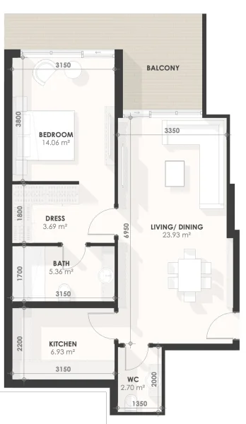 1.0 bedroom apartments - Amazonia Residence
