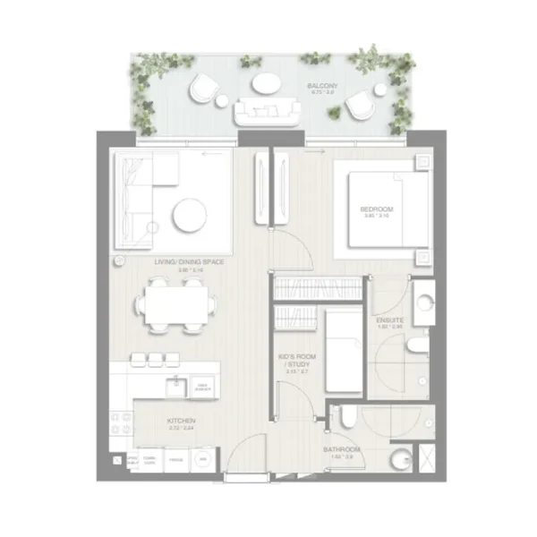 1.5 bedrooms apartments - Sol Levante