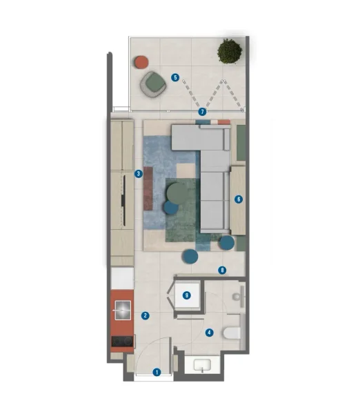 0.0 bedroom apartments - Rove Home Marasi Drive