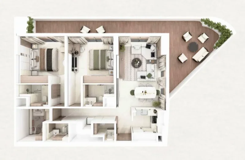 2.5 bedrooms apartments - Barari Gate by ADE