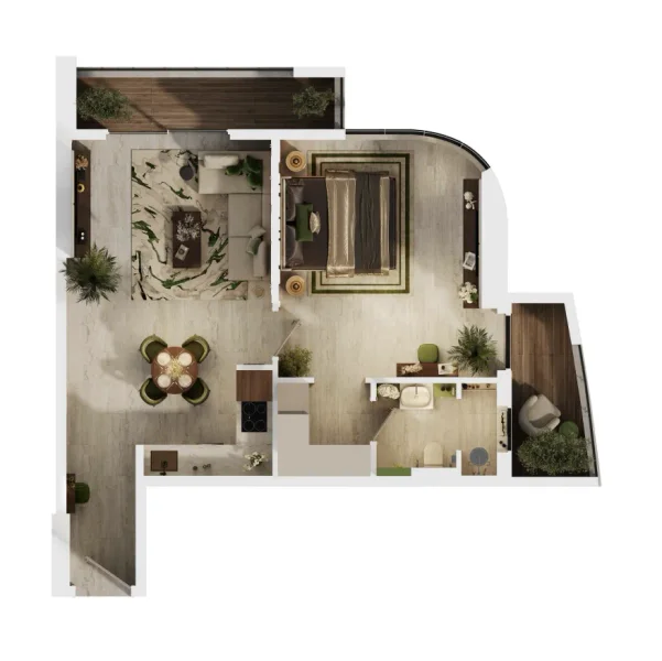 1.0 bedroom apartments - MAG 777