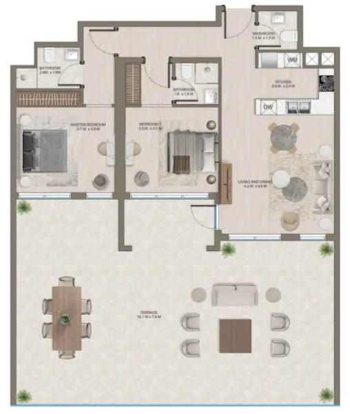 2.0 bedrooms apartments - The Corner