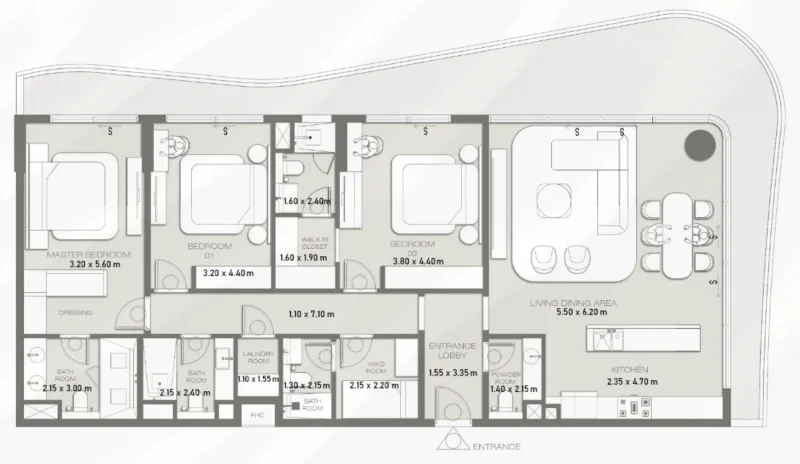 3.0 bedrooms apartments - CDS Wave