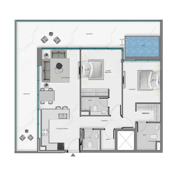 2.0 bedrooms apartments - Ocean Crest