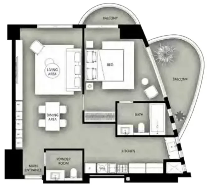 1.0 bedroom apartments - Marina Star