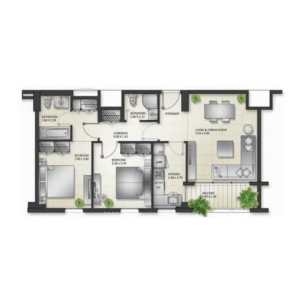 2.0 bedrooms apartments - Al Mamsha Sharjah