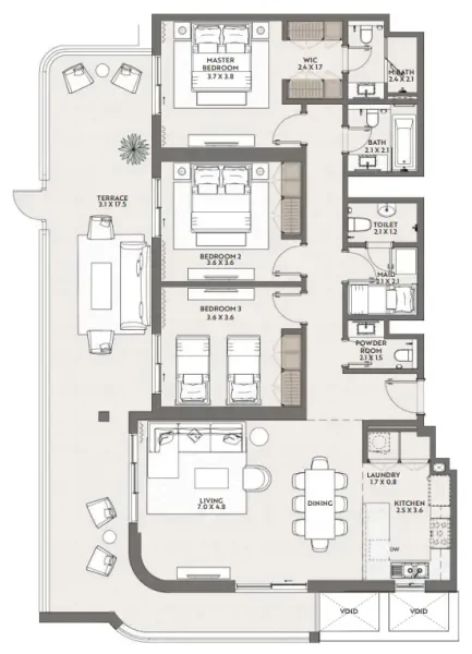 3.0 bedrooms apartments - Cello by Taraf