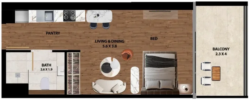 0.0 bedroom apartments - Marquis One