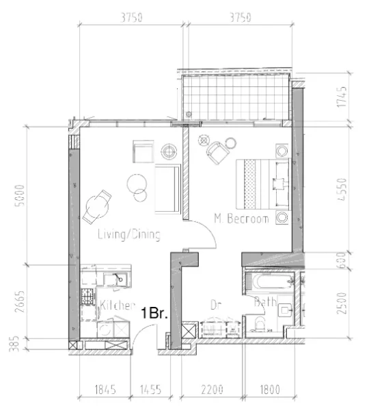 1.0 bedroom apartments - Aykon City Tower