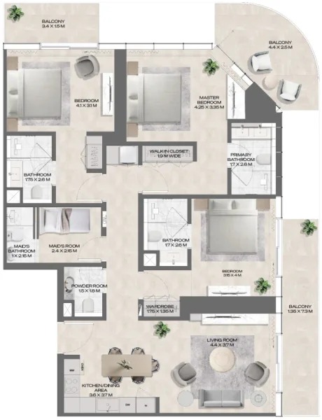 3.0 bedrooms apartments - DWTN Residences