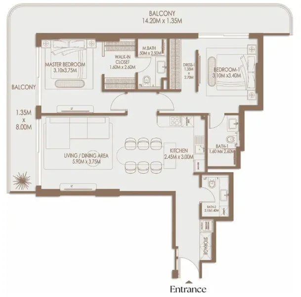 2.0 bedrooms apartments - Veona by Gutti