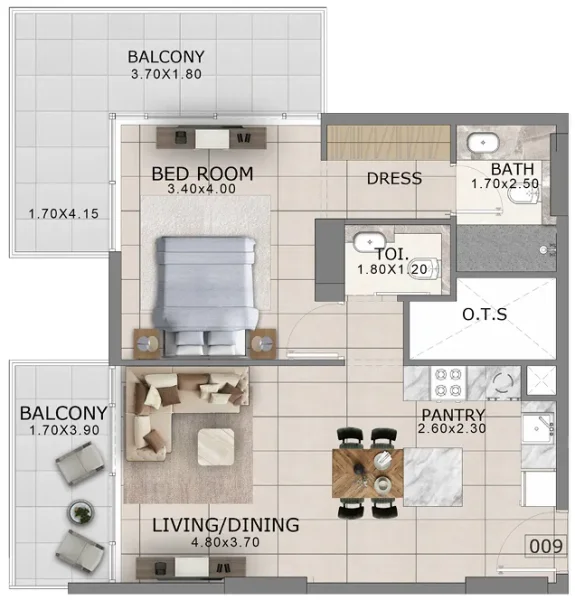 1.0 bedroom apartments - Arlington Park 2