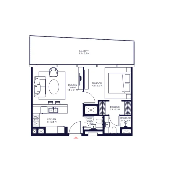 1.0 bedroom apartments - Inaura Hotels & Residences Downtown
