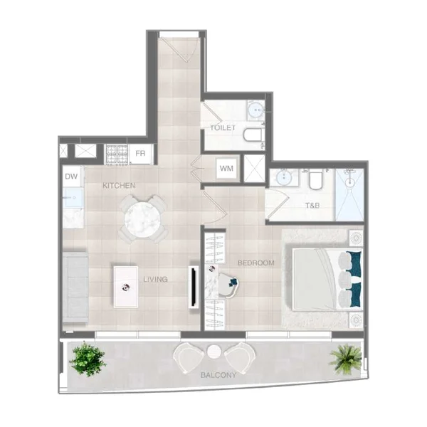 1 bedroom Apartments -  ELAR1S Axis