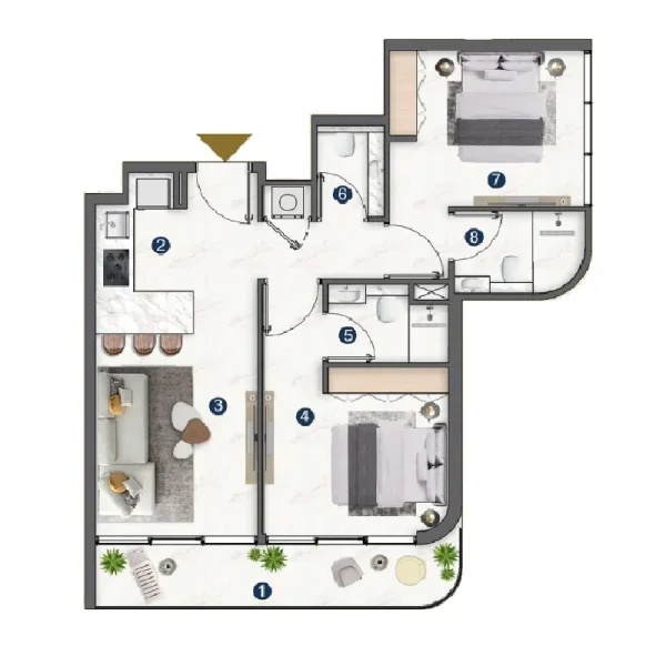 2.0 bedrooms apartments - Voxa Pantheon