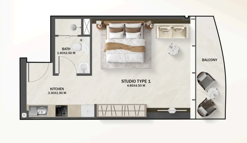 0.0 bedroom apartments - Azure Park Residences