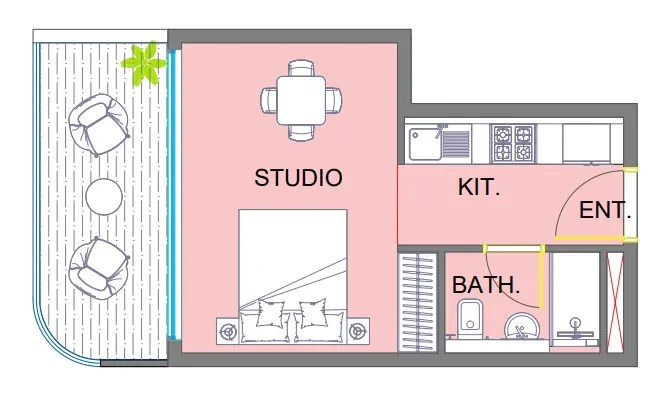 0.0 bedroom apartments - Colibri Views