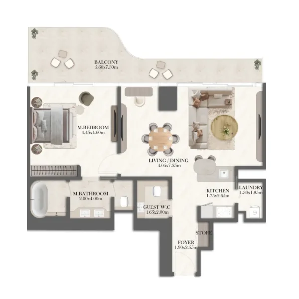 1.0 bedroom apartments - Jumeirah Residences at Al Maryah Island