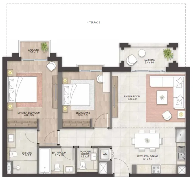2.0 bedrooms apartments - Bloom Living - Granada