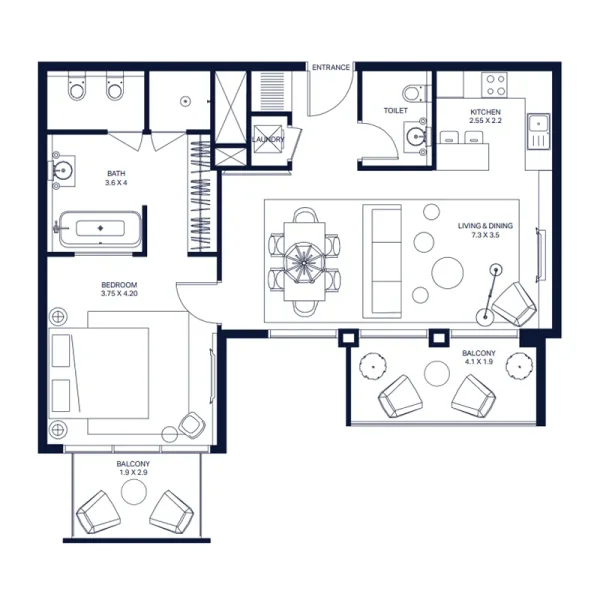 1.0 bedroom apartments - The Atria