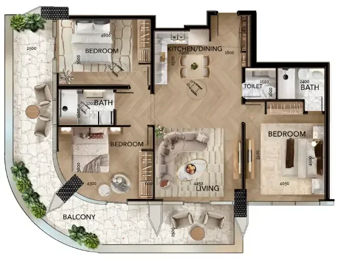 3.0 bedrooms apartments - Radiant Bridges