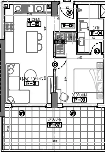 1.0 bedroom apartments - Laya Courtyard