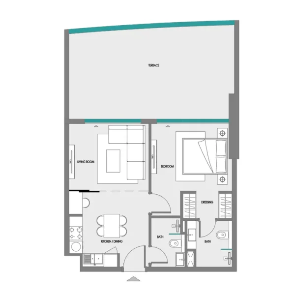 1.0 bedroom apartments - Green Field
