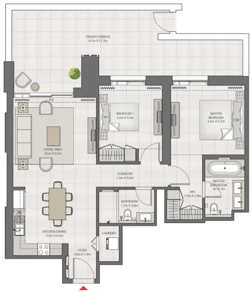 2.0 bedrooms apartments - Creek Edge