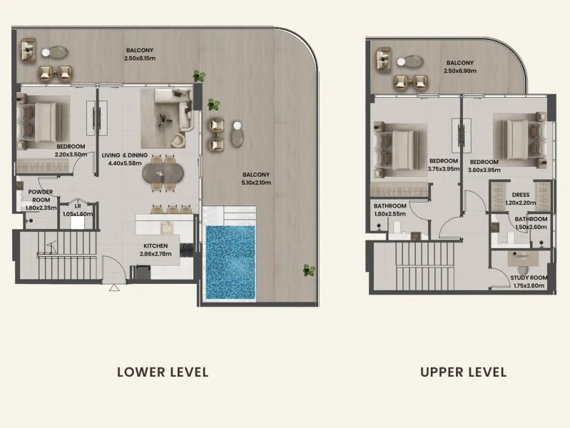 3.0 bedrooms penthouse - Divine Al Barari