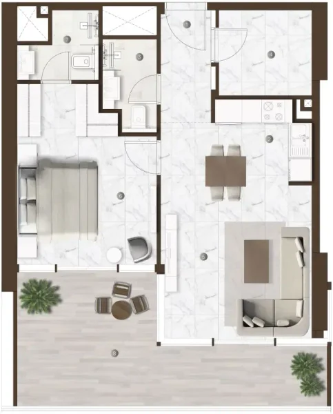 1.0 bedroom apartments - Onda by Kasco