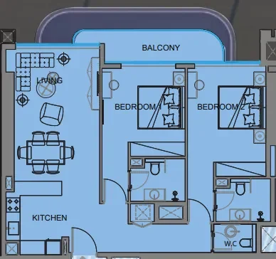 2.0 bedrooms apartments - Guzel Towers