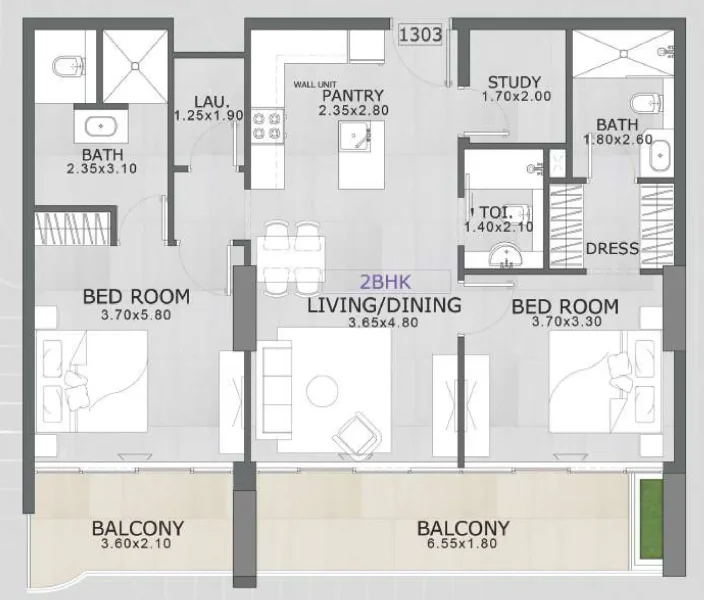 2.5 bedrooms apartments - Floarea Skies